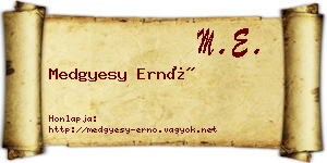 Medgyesy Ernő névjegykártya